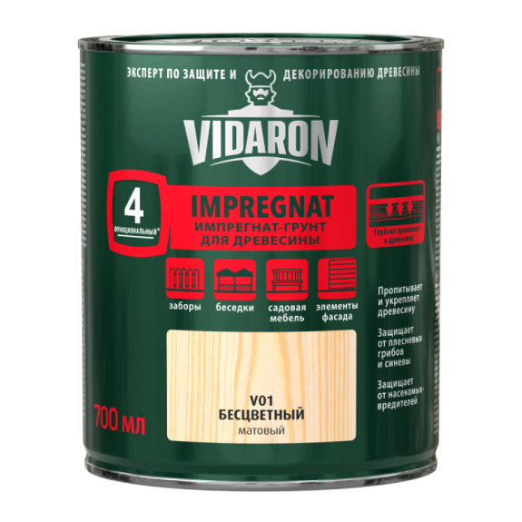 Пропитка-грунт для древесины VIDARON